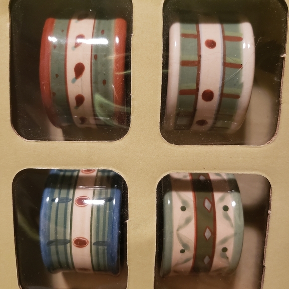 Vtg Set Of 4 Harry & David Ceramic Napkin Holders Original Box - Picture 2 of 2